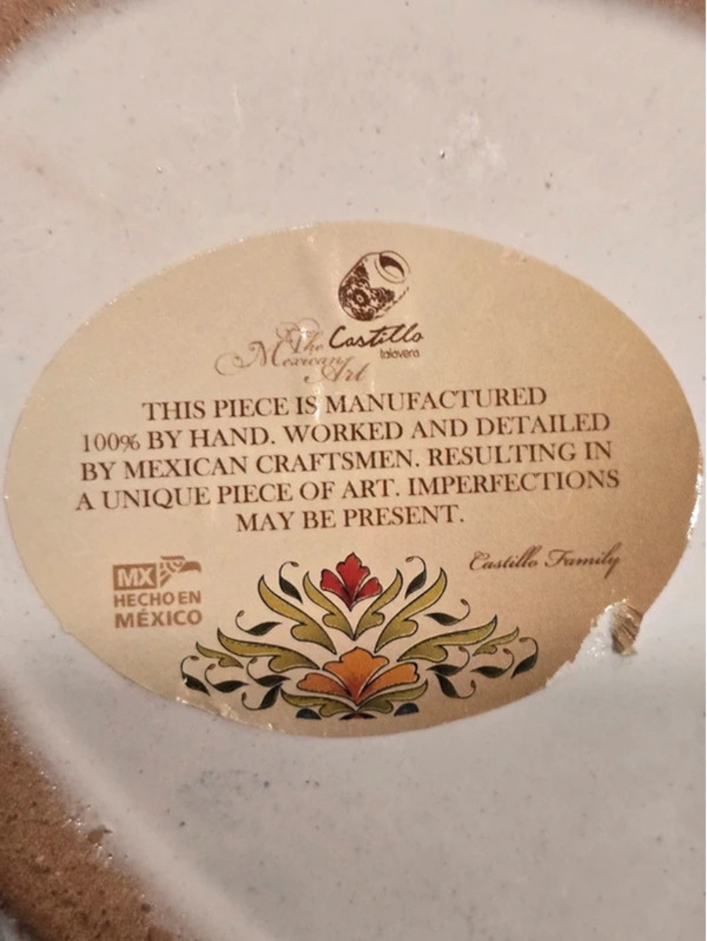 Handmade Castillo Talavera Mexican Pottery Serving Dish Floral Ceramic Bowl - Picture 6 of 6